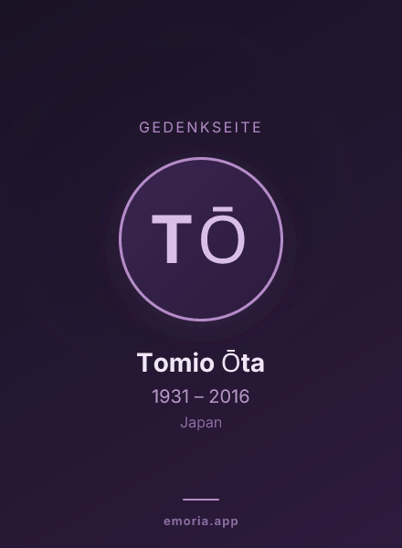 Gedenkportrait von Tomio Ōta