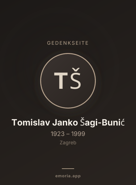 Gedenkportrait von Tomislav Janko Šagi-Bunić