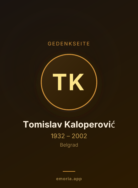 Gedenkportrait von Tomislav Kaloperović