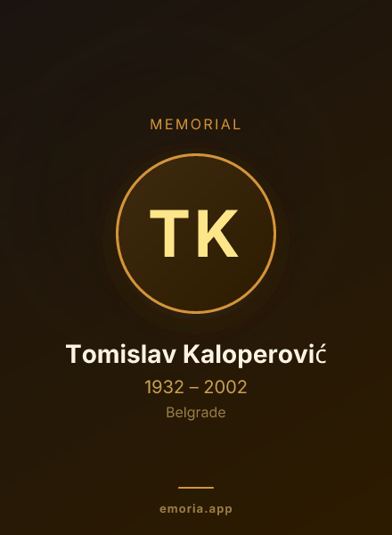 Memorial portrait of Tomislav Kaloperović