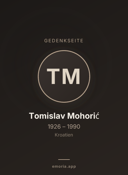 Gedenkportrait von Tomislav Mohorić