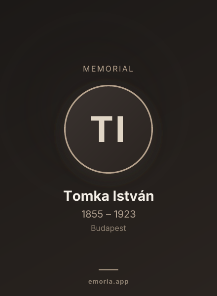 Memorial portrait of Tomka István