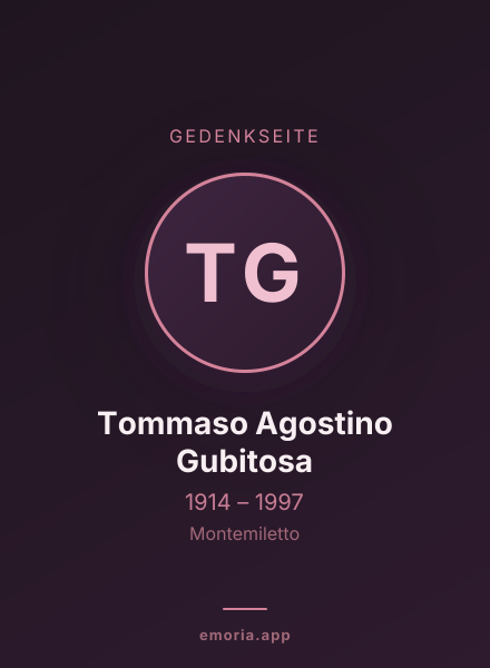 Gedenkportrait von Tommaso Agostino Gubitosa
