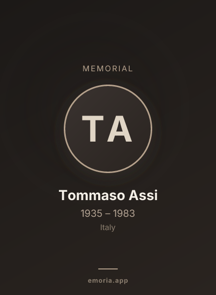 Memorial portrait of Tommaso Assi