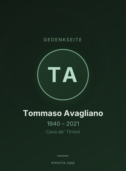 Gedenkportrait von Tommaso Avagliano
