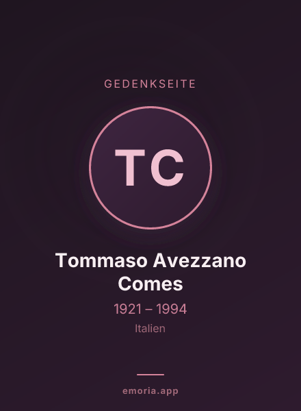 Gedenkportrait von Tommaso Avezzano Comes