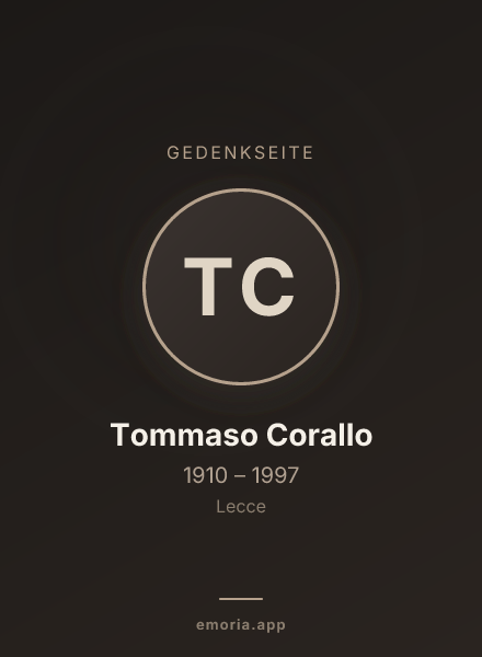 Gedenkportrait von Tommaso Corallo