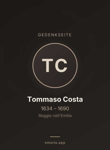 Gedenkportrait von Tommaso Costa