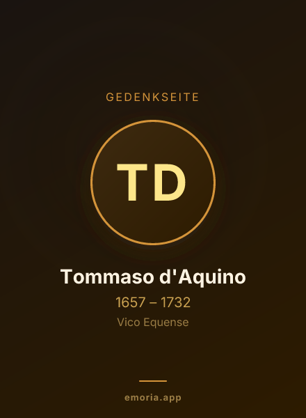 Gedenkportrait von Tommaso d'Aquino