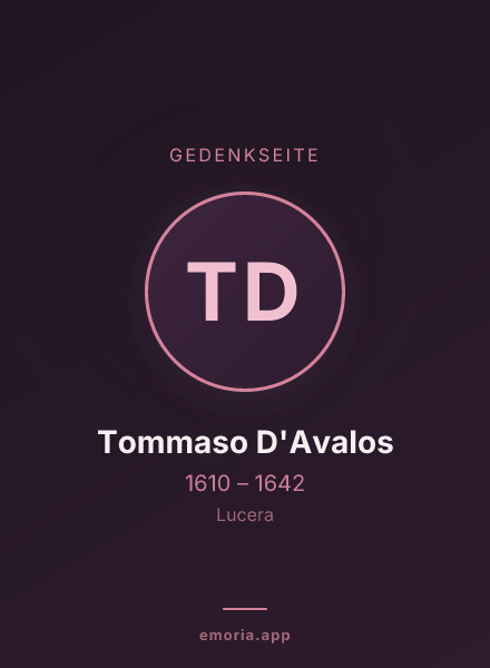 Gedenkportrait von Tommaso D'Avalos