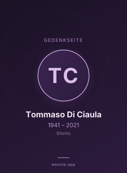 Gedenkportrait von Tommaso Di Ciaula