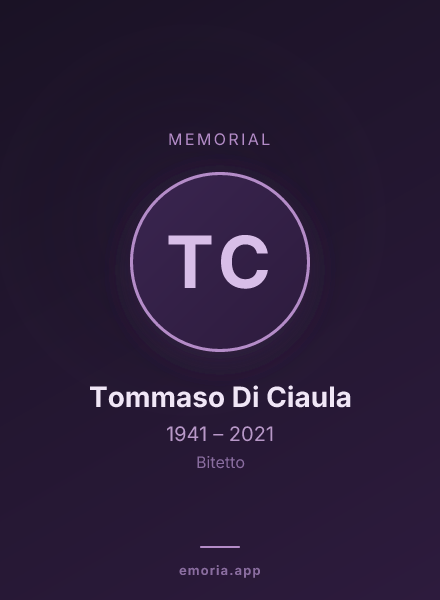 Memorial portrait of Tommaso Di Ciaula