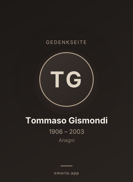 Gedenkportrait von Tommaso Gismondi