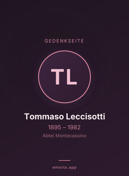Gedenkportrait von Tommaso Leccisotti
