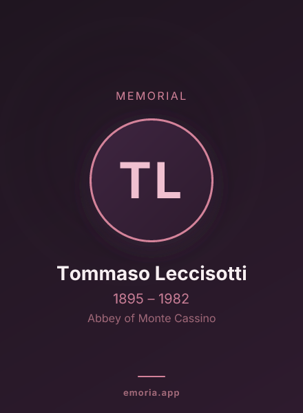 Memorial portrait of Tommaso Leccisotti