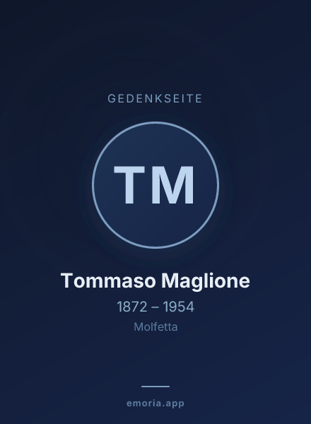 Gedenkportrait von Tommaso Maglione