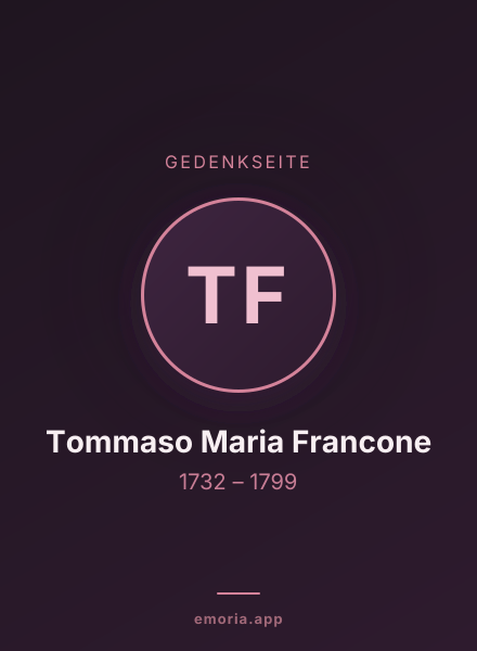 Gedenkportrait von Tommaso Maria Francone
