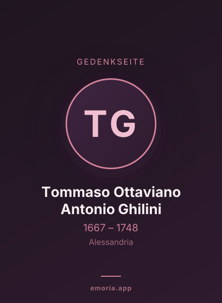 Gedenkportrait von Tommaso Ottaviano Antonio Ghilini