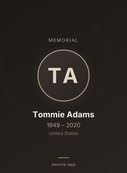 Memorial portrait of Tommie Adams