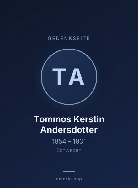 Gedenkportrait von Tommos Kerstin Andersdotter