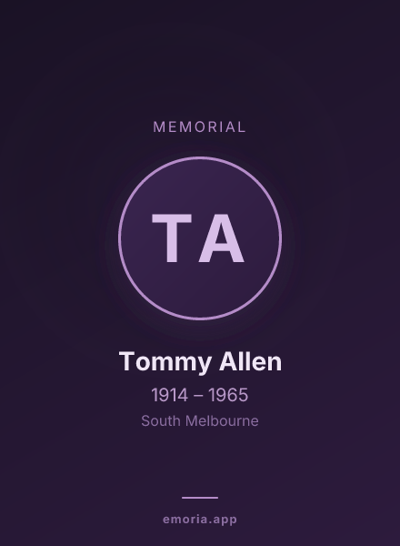 Memorial portrait of Tommy Allen