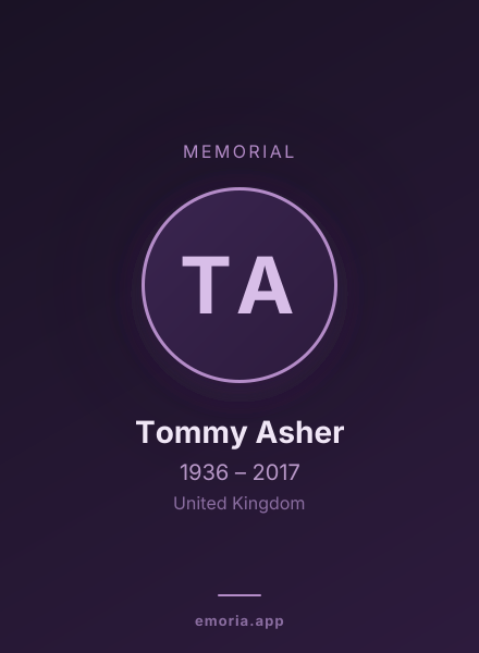Memorial portrait of Tommy Asher