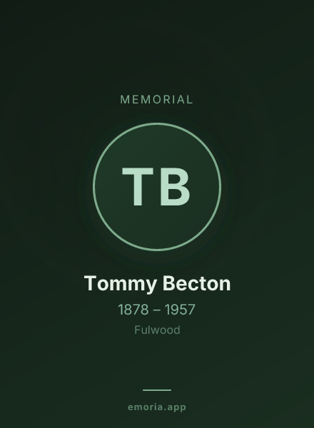 Memorial portrait of Tommy Becton