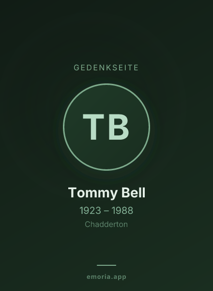 Gedenkportrait von Tommy Bell
