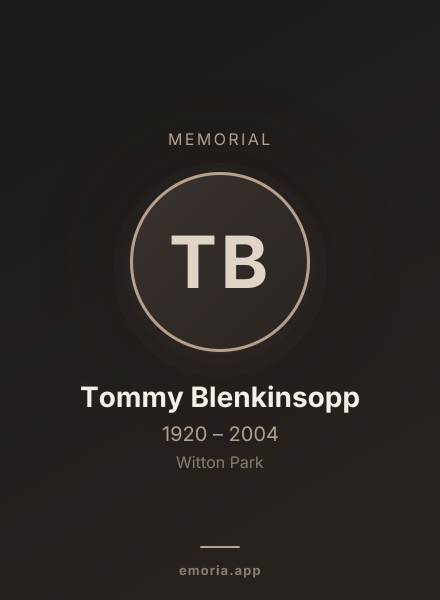 Memorial portrait of Tommy Blenkinsopp