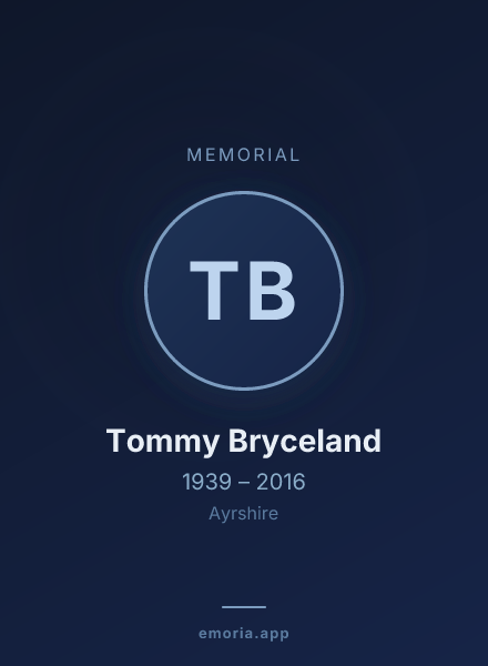 Memorial portrait of Tommy Bryceland
