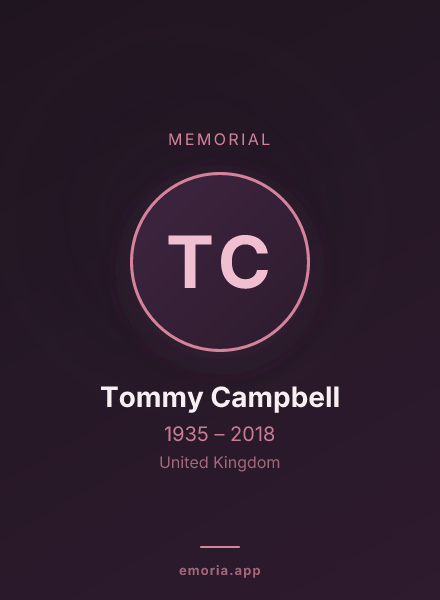 Memorial portrait of Tommy Campbell
