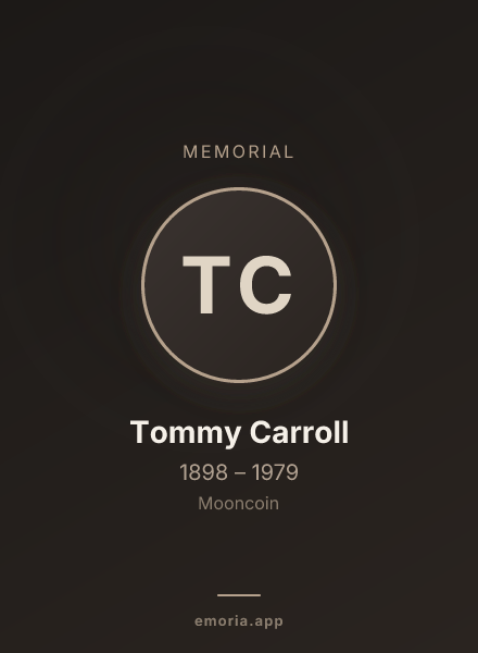 Memorial portrait of Tommy Carroll