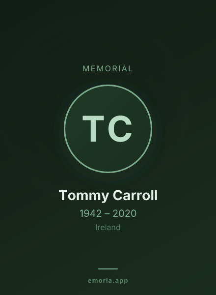 Memorial portrait of Tommy Carroll