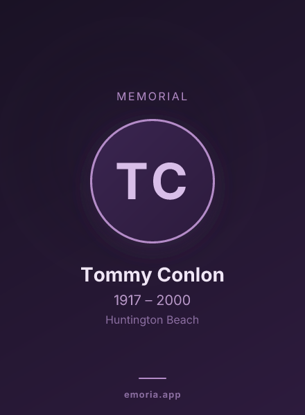 Memorial portrait of Tommy Conlon