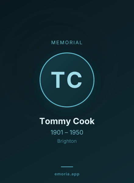 Memorial portrait of Tommy Cook