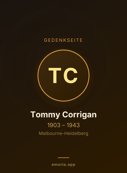 Gedenkportrait von Tommy Corrigan