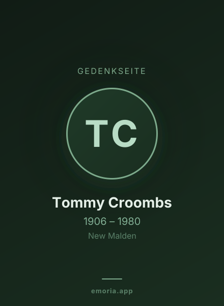 Gedenkportrait von Tommy Croombs