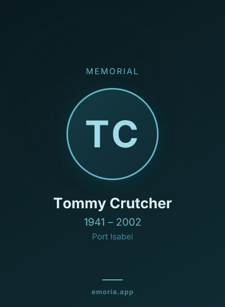 Memorial portrait of Tommy Crutcher