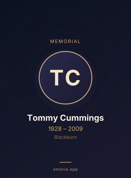 Memorial portrait of Tommy Cummings