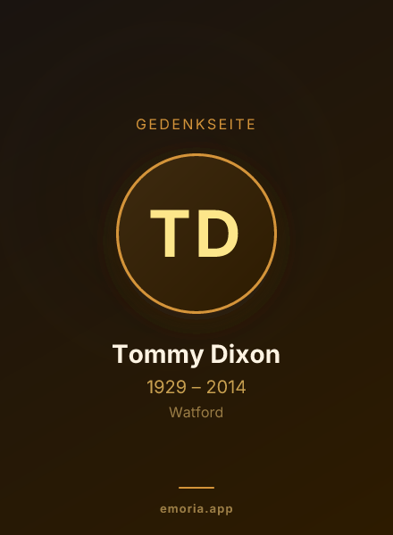 Gedenkportrait von Tommy Dixon