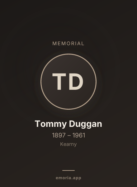 Memorial portrait of Tommy Duggan
