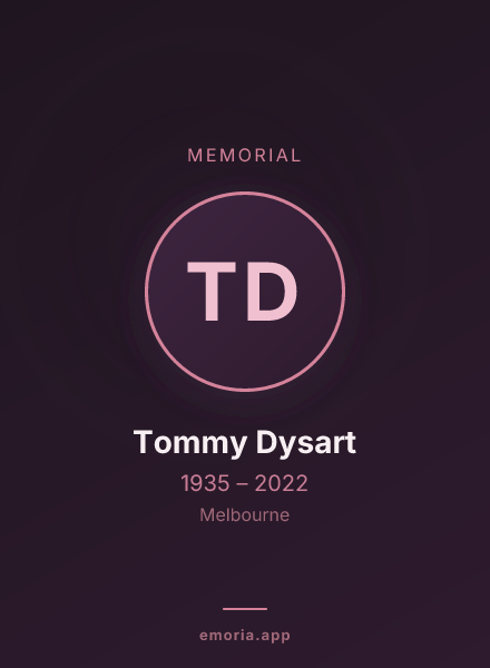 Memorial portrait of Tommy Dysart