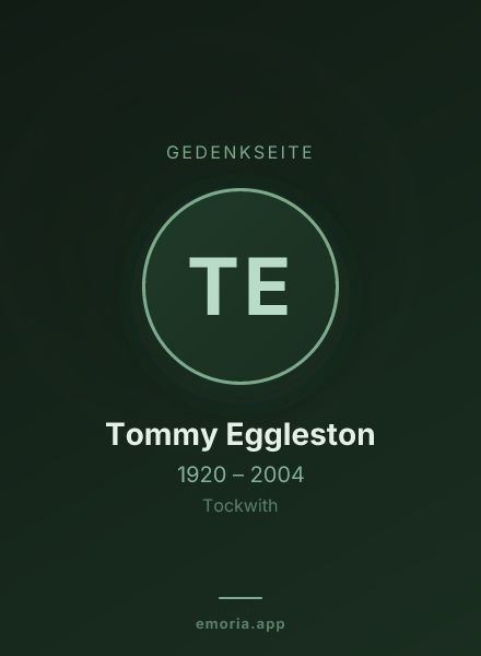 Gedenkportrait von Tommy Eggleston