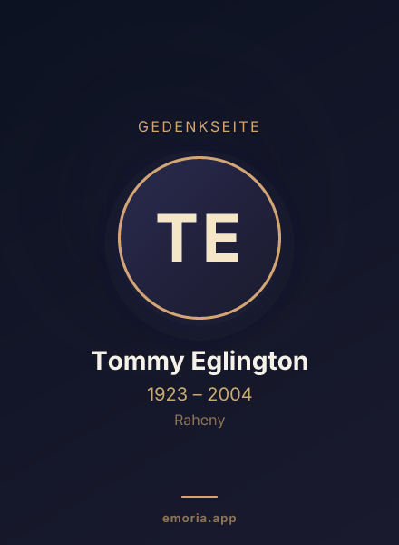 Gedenkportrait von Tommy Eglington
