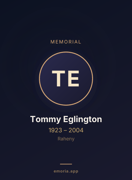 Memorial portrait of Tommy Eglington
