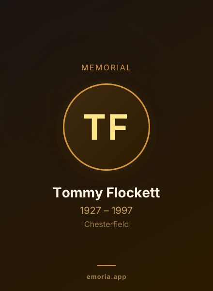 Memorial portrait of Tommy Flockett