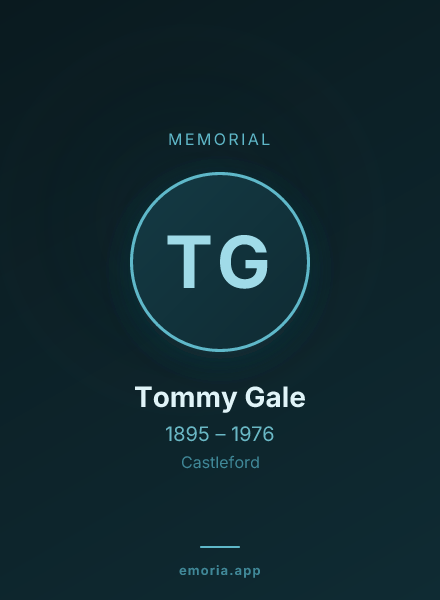 Memorial portrait of Tommy Gale