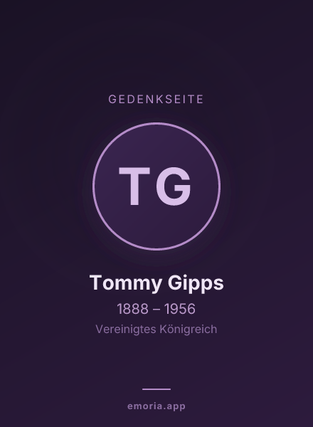 Gedenkportrait von Tommy Gipps