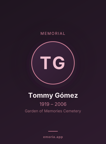 Memorial portrait of Tommy Gómez