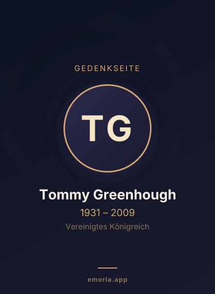 Gedenkportrait von Tommy Greenhough